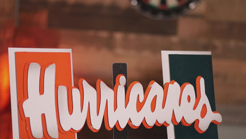 Miami "Hurricanes on U" 3D Vintage Metal Wall Art