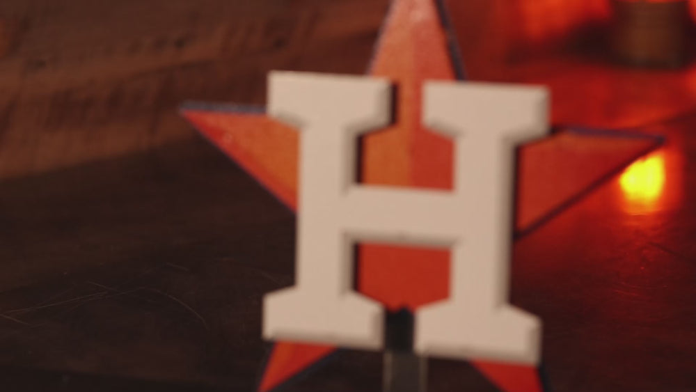 Houston Astros ORANGE STAR GIFT COLLECTION 3D Vintage Metal Wall Art