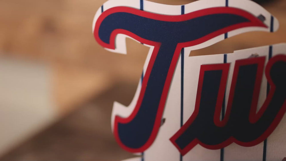 Minnesota Twins MLB Throwback Script 3D Vintage Metal Wall Art