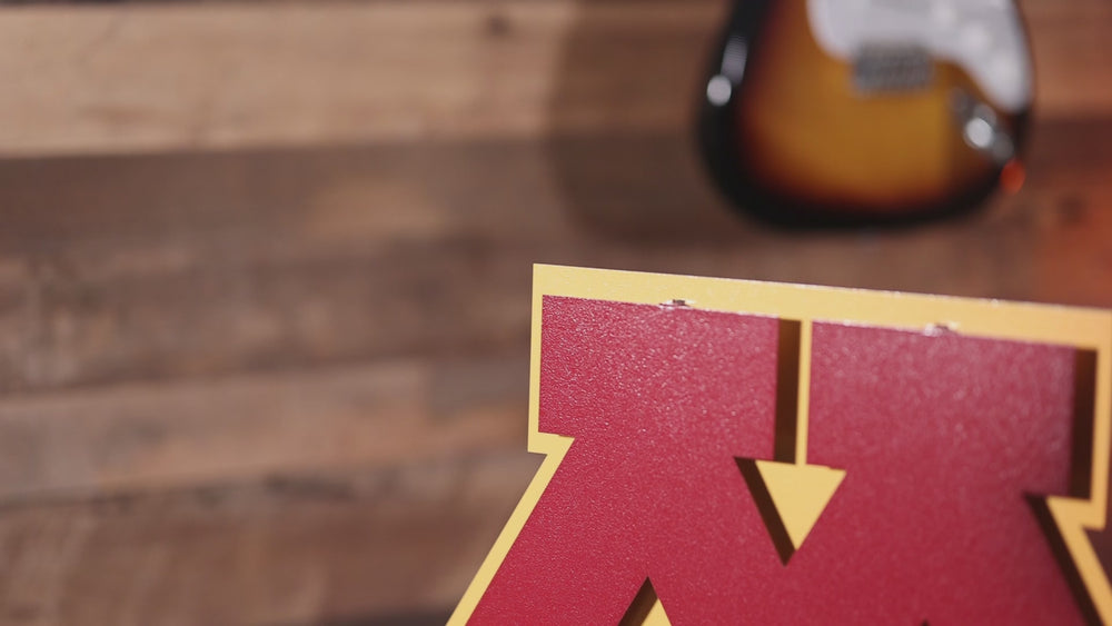 Minnesota "M" 3D Vintage Metal Wall Art