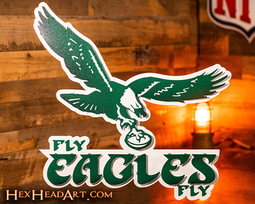 Philadelphia "Fly Eagles Fly" 1973 Old School 3D Vintage Metal Wall Art