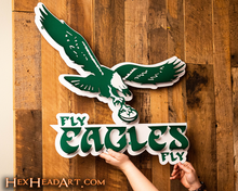 Load image into Gallery viewer, Philadelphia &quot;Fly Eagles Fly&quot; 1973 Old School 3D Vintage Metal Wall Art
